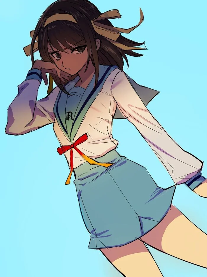 Харухи - Аниме, Anime Art, Suzumiya Haruhi no Yuuutsu, Suzumiya Haruhi