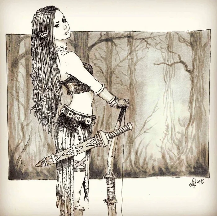 Another series of black and white drawings with pens, for DnD and other boards from the artist MARCIN s - Fantasy, Art, Artist, Black and white, Dungeons & dragons, Tabletop role-playing games, Longpost