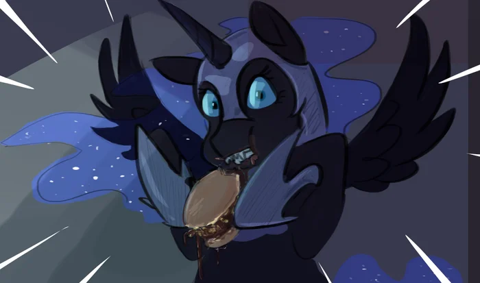 Ночной перекус - My Little Pony, PonyArt, Nightmare Moon