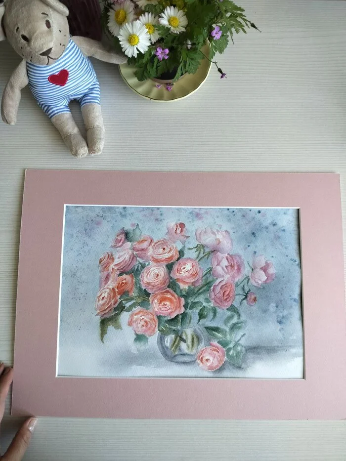 My gift has arrived, I am pleased with the works of other artists - My, Decor, Handmade, Watercolor paper, Wet watercolor, Watercolor, Painting, Paints, Painting, Art, Canvas, Longpost