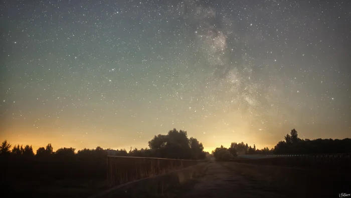 On the way home... - My, The photo, Nature, Sky, Night, Astrophoto, Summer, Landscape, Night shooting, Starry sky, Milky Way, Silence