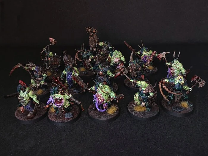 Smelly, powerful, fucking boys - My, Warhammer: age of sigmar, Maggotkin of Nurgle, Painting miniatures, Longpost