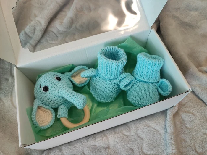 Newborn set - My, Crochet, Knitted toys, Knitting