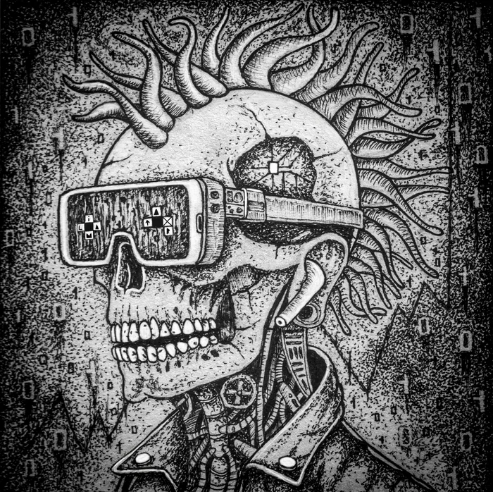 CryptoPunk - My, Art, Nft, Artist, Illustrations, Drawing, Scull