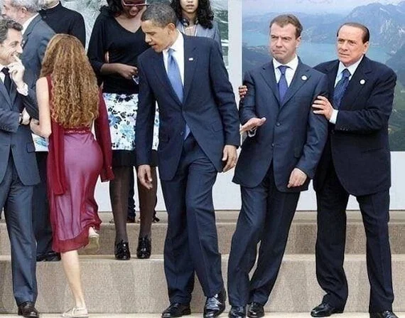 G8 summit, 2009 - G8, Dmitry Medvedev, Silvio Berlusconi, Barack Obama, 2009, Photoshop, Humor, Nicolas Sarkozy, Repeat, 15 years ago