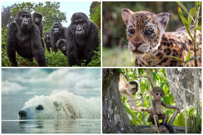 Несколько примеров животных-роботов. На первом — кадр робота-гориллы от первого лица. На остальных — искусственные животные. Некоторых даже сложно отличить от реальных!