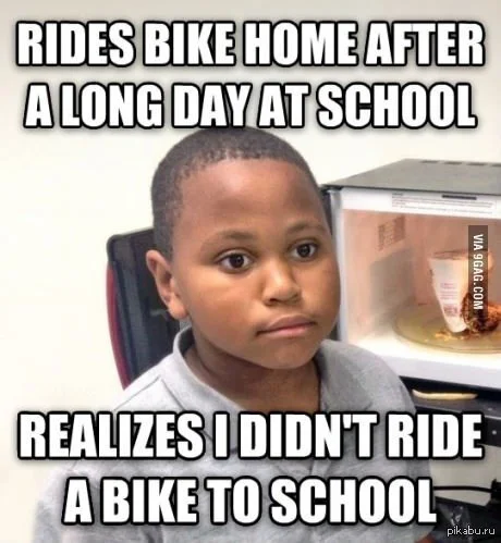 I'm riding my bike home after a hard day at school... - Black people, Theft, A bike, Picture with text