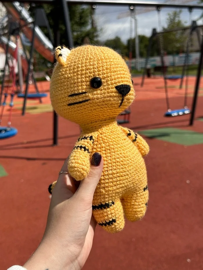 Tigerrrrrrr - My, With your own hands, Needlework without process, Crochet, Amigurumi, Knitting, Toys, Knitted toys, Author's toy, Needlework, Soft toy, Tiger, Longpost