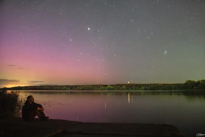 Watching the eternal - My, The photo, Nature, Sky, Night, Astrophoto, Polar Lights, Night shooting, Starry sky, Summer