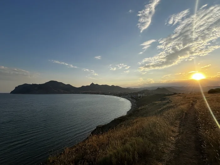 Sunset in Koktebel - My, Sea, Sunset, The mountains, Crimea, Koktebel, Landscape, Nature, The photo