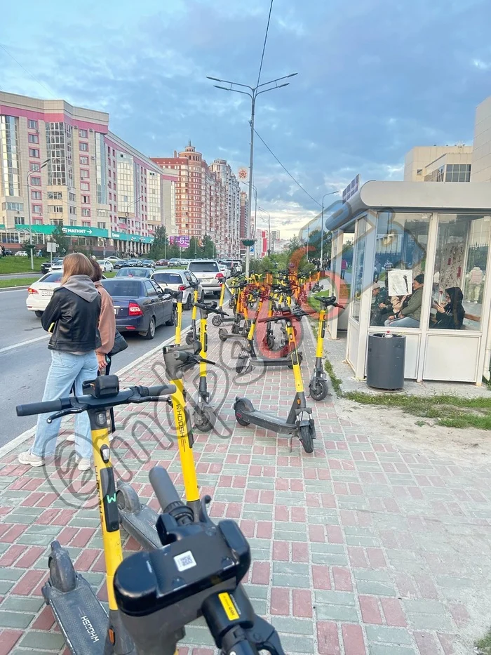 Petushering in Surgut - My, Auto, Traffic rules, Surgut, KhMAO, Car sharing, Kick scooter, Scooters, Rental, Scooter rental