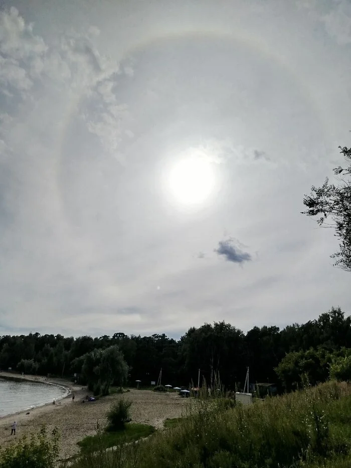 Halo over the Ob Reservoir - Halo, The sun, Ob Reservoir, Mobile photography, Nature, Novosibirsk, Longpost