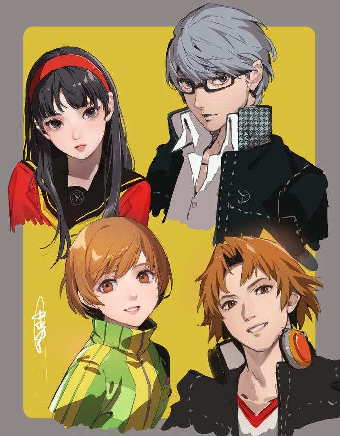 Seekers of truth - Art, Anime, Anime art, Persona, Persona 4, Chie Satonaka, Amagi Yukiko, Game art, Games