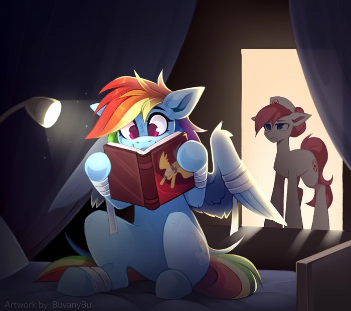 Нарушение постельного режима - My Little Pony, Rainbow Dash, Nurse Redheart