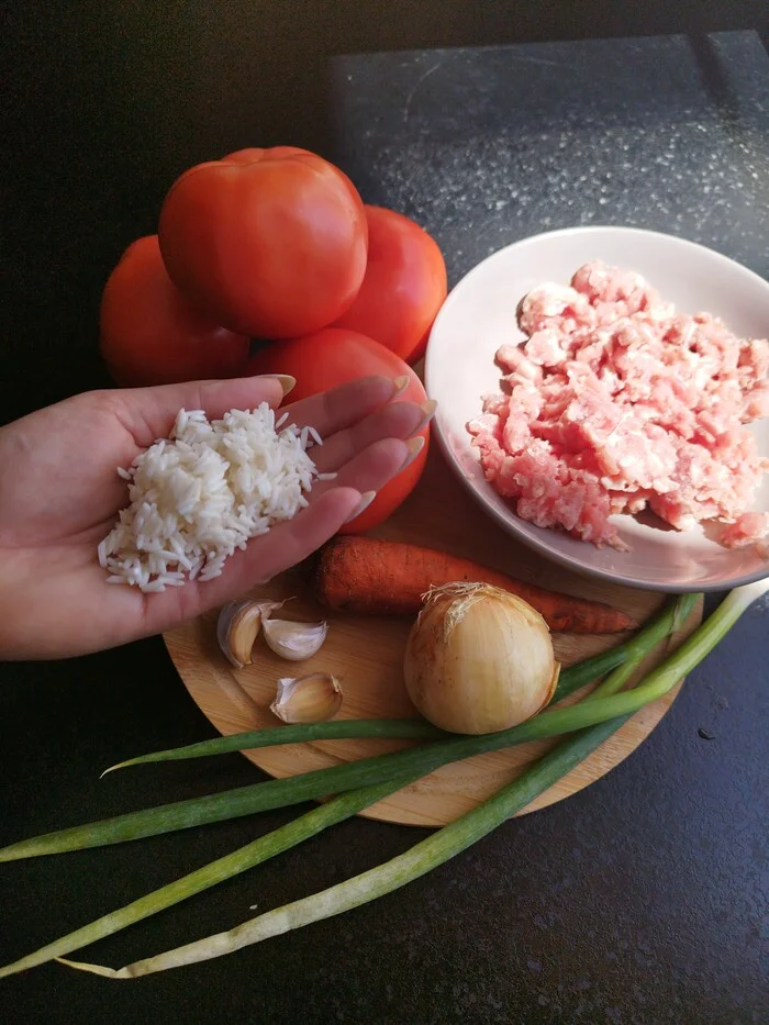 Ax porridge: stuffed tomatoes and golden cat eggs - My, Food, Recipe, Cooking, cat, Vet clinic, Longpost, Ax porridge