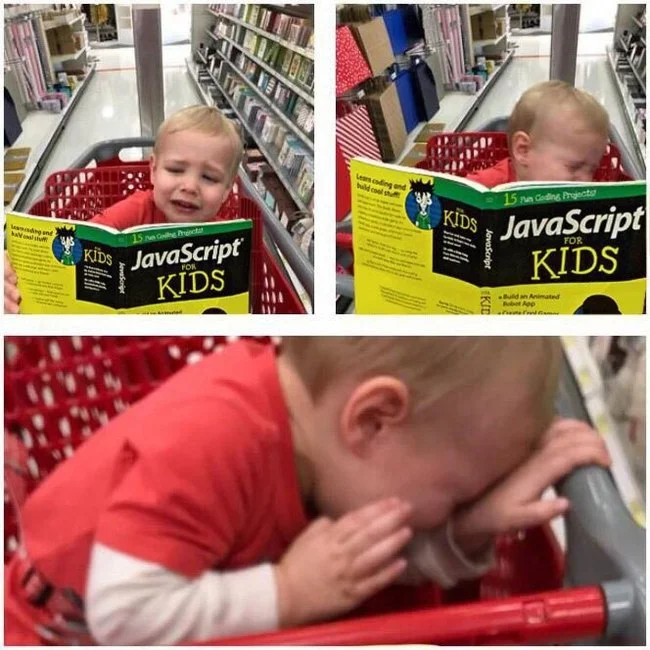 Apparently the book is not very good - Humor, Children, Javascript, IT humor, Programmer, Repeat