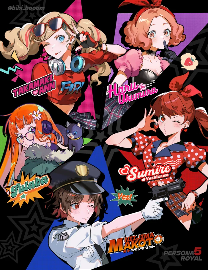 Girls - Anime art, Anime, Games, Persona, Persona 5, Okumura haru, Kasumi Yoshizawa, Ann takamaki, Niijima Makoto, Sakura futaba