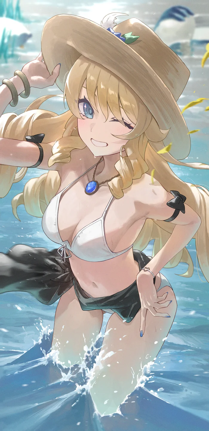 Navia - Swimsuit, Pixiv, Anime art, Anime, Genshin impact, Navia (Genshin Impact)