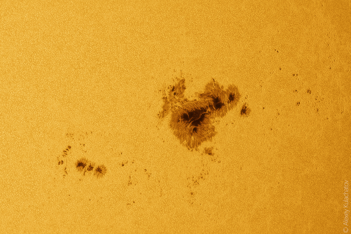 GSO RC 250, Baader AstroSolar Visual, ZWO 715C, gain 100, 1мс, iOptron HAE69, iOptron TriPier, 1000/37000 кадров