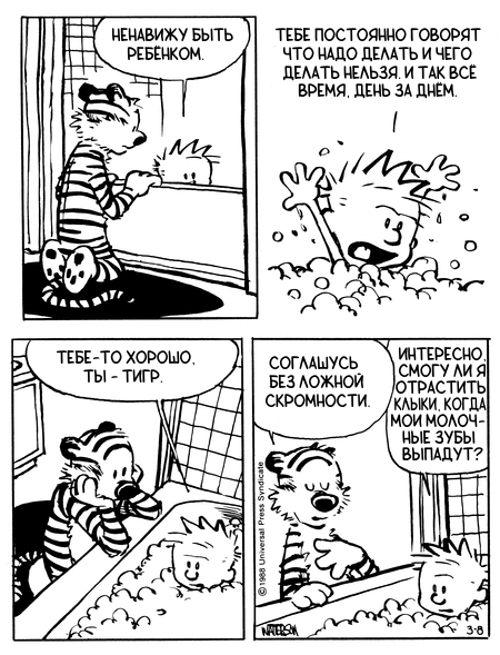 I want to be tiger number 2 - Calvin and Hobbs, Translated by myself, Comics