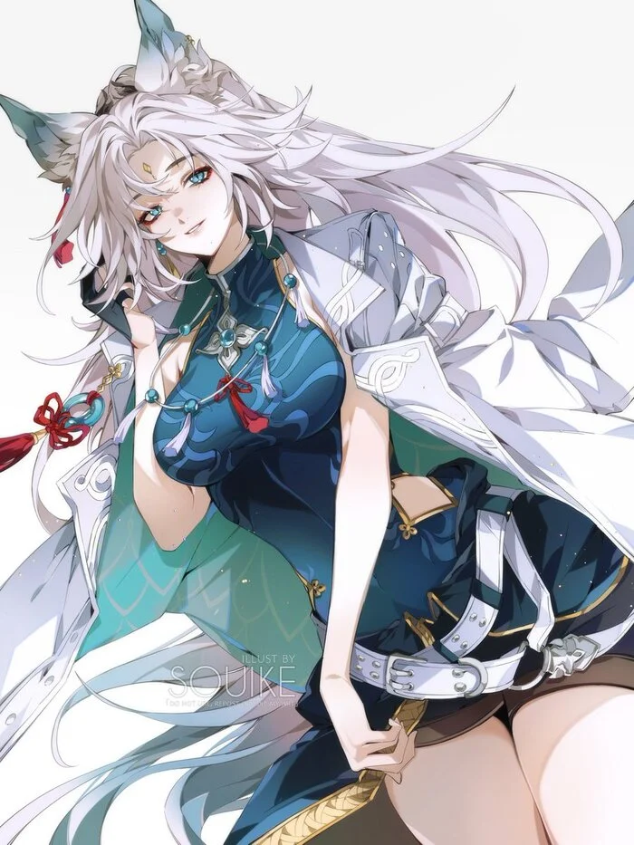 Feixiao - Anime art, Anime, Feixiao (Honkai: Star Rail), Honkai: Star Rail, Animal ears, Kitsune