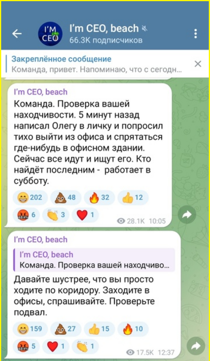      , , , , , , , I`m CEO beach, Telegram, 