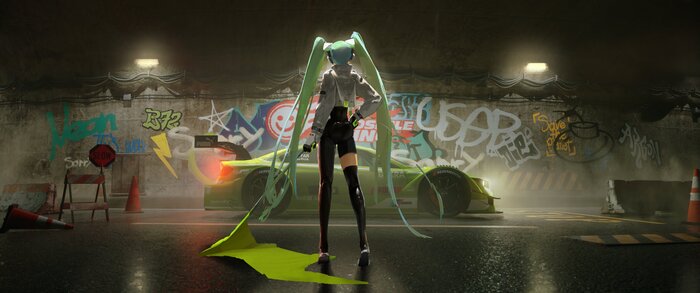 Racing Hatsune Miku, Vocaloid, Anime Art, Vocaloid Art, Racing Miku