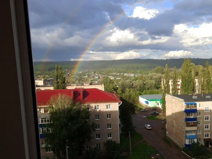 Double rainbow under the window - The photo, Double Rainbow, Rainbow, View from the window