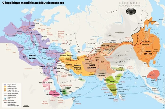 What was the world like at the beginning of our era? - The Roman Empire, World map, Country, Persia, Parthia