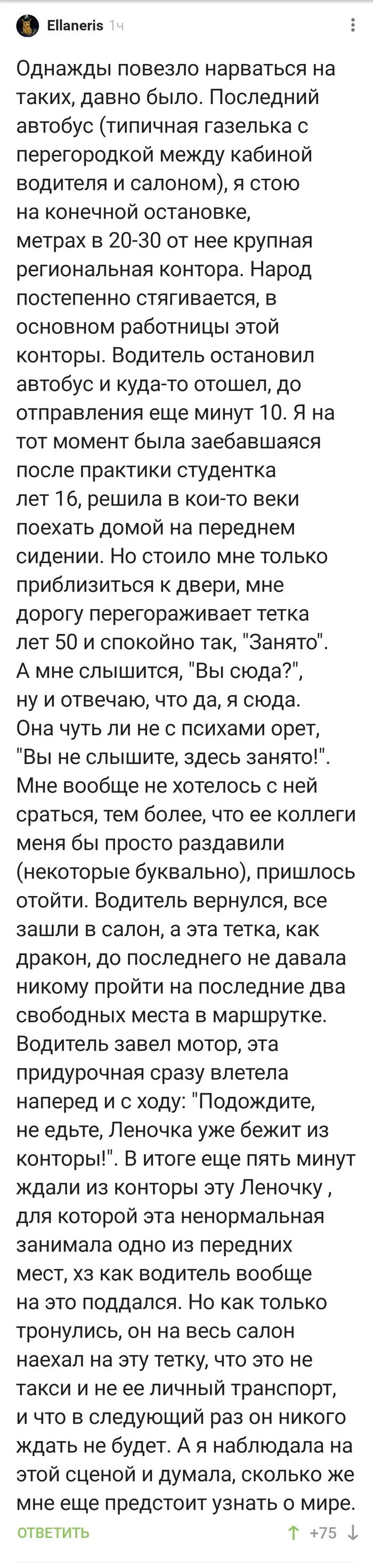 Занято! - Маршрутка, Место, Наглость, Комментарии на Пикабу, Длиннопост, Скриншот