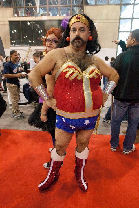 When you're a hairy man, but at heart you're still pretty... - Cosplay, Cosplayers, Costume, Princess Leia, Wonder Woman, Chun-Li, Animated series Super Crumbs, Lara Croft, Catwoman, Provocative outfit, Humor, Men, Longpost