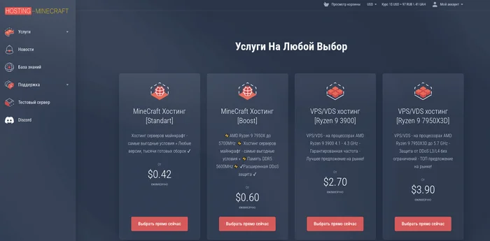 The best hosting for Minecraft, including free and 24/7 hosting - Hosting, Free Hosting, Information Security, Minecraft, Game Server, Server, Company Blogs, Longpost