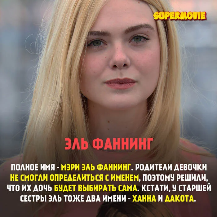 Fun fact: Elle Fanning's full name is - Interesting facts about cinema, Facts, Elle Fanning, Hollywood, Actors and actresses, Telegram (link), Picture with text