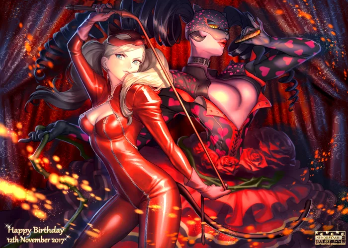 Ann and Carmen - Art, Anime, Anime art, Persona, Persona 5, Ann takamaki, Game art, Games