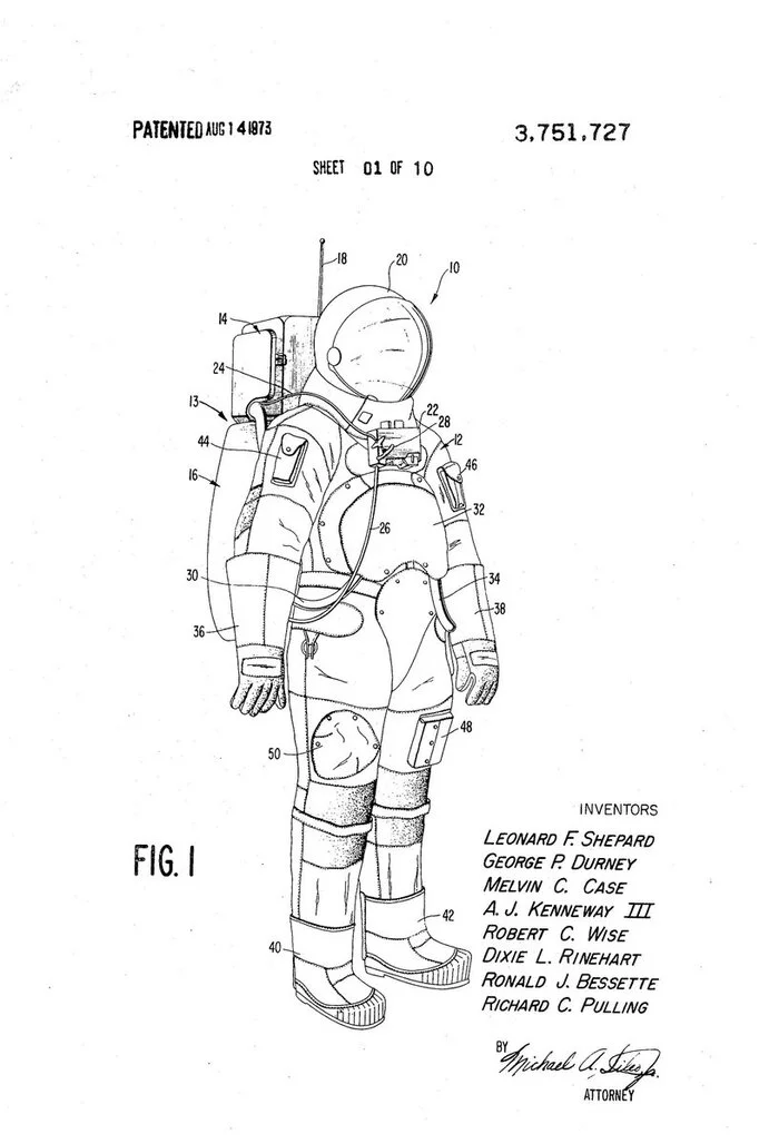 14 августа 1973 года NASA запатентовало космический скафандр - Скафандр, NASA, Космонавтика, Космос