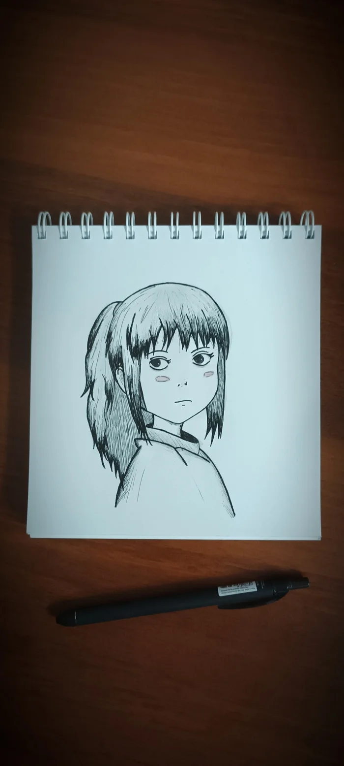 I'm learning to draw - My, Drawing, Pen drawing, Anime, Chihiro, Monkey D Luffy, Totoro, My neighbor Totoro, One piece, Spirited Away, Longpost