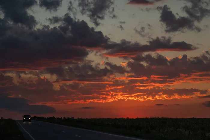 August sunset. Kavminvody - My, Sunset, Clouds, Sunrises and sunsets, Sky, Caucasian Mineral Waters, The photo