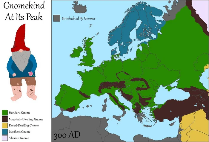 Это просто зоны обитания гномов - Карты, Картинка с текстом, Легенда, Гномы, Эзотерика, Юмор