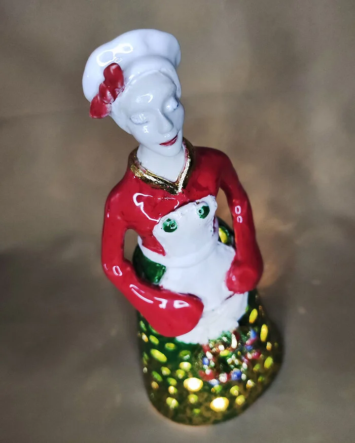 Homemaker - My, Лепка, With your own hands, Ceramics, Needlework with process, Handmade, Lamp, Statuette, Video, Vertical video, Longpost