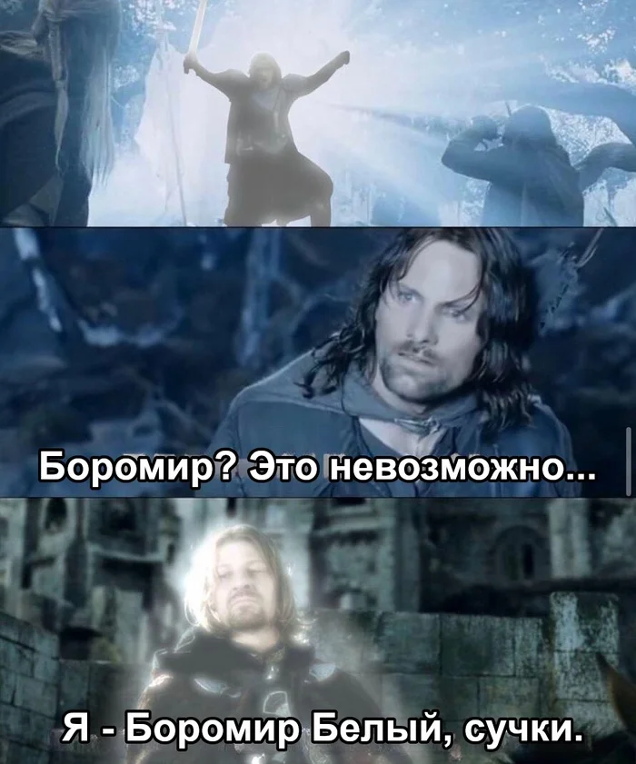 Impossible - Lord of the Rings, Boromir, Gandalf, Reincarnation, Aragorn, Picture with text, Translated by myself, VKontakte (link)