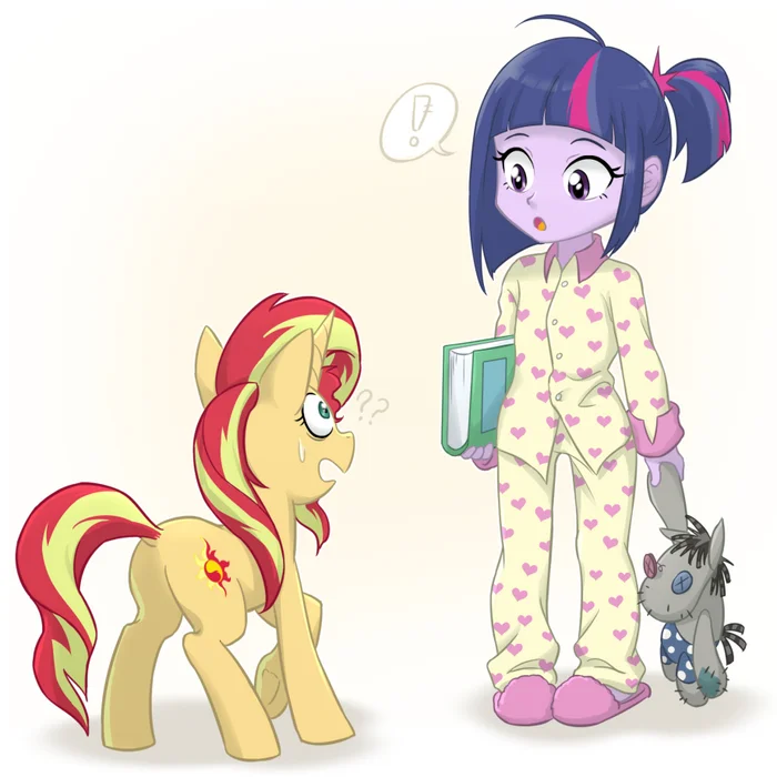 Portal crash - My little pony, Art, Ta-Na, Sunset shimmer, Sci-Twi, Equestria girls, Фанфик