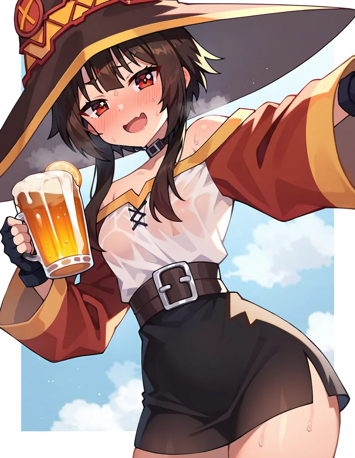 Happy Pitnitsa, friends! - Anime, Anime art, Megumin, Konosuba, Neural network art