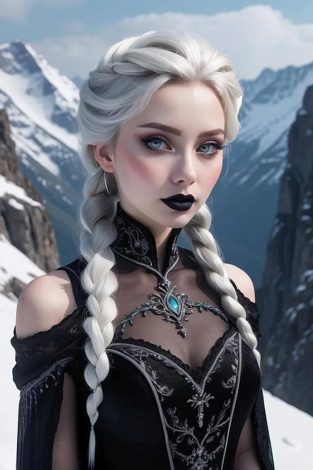 Gothic Disney - Neural network art, Midjourney, Another world, Movies, Cartoons, Walt disney company, Princess, Characters (edit), Goths, Gothic, the little Mermaid, Alice in Wonderland, Elsa, Girls, Telegram (link), Longpost