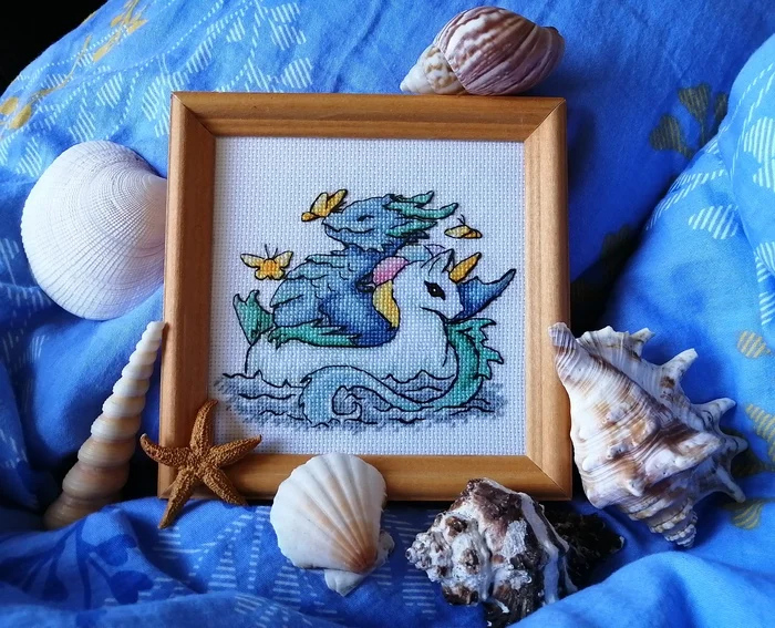 Embroidery of a resting dragon - My, Friday tag is mine, Milota, Embroidery, Needlework with process, The Dragon, Needlework, Longpost