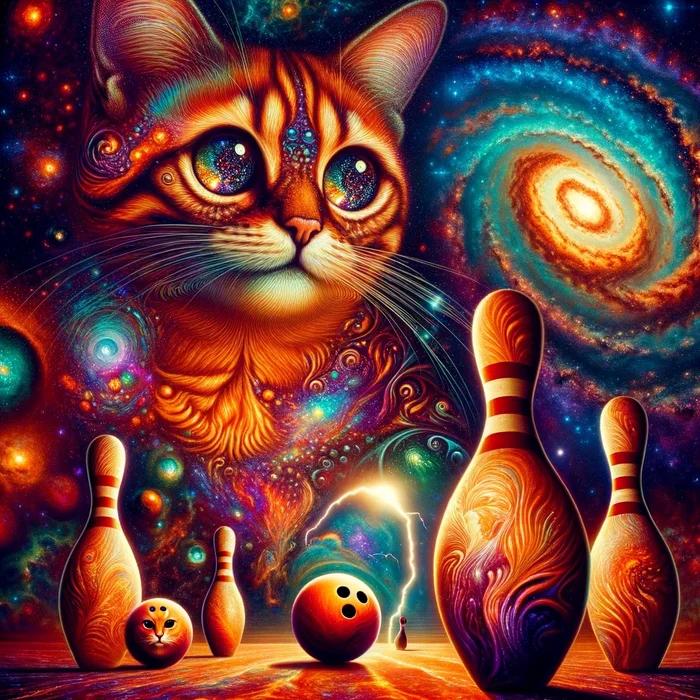 Cat in the Galaxy Game - My, Нейронные сети, Neural network art, Chatgpt, cat