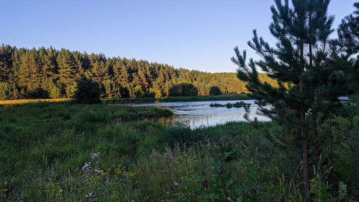 А здесь река уже начинает набирать силу, и течение начинает ускоряться. Неподалёку от этих мест Исеть протекает через порог Ревун.