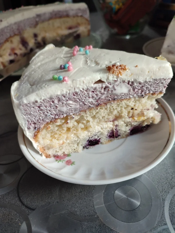 Blueberry and orange cake - My, Mousse cake, Bakery products, Dessert, Longpost, Cake