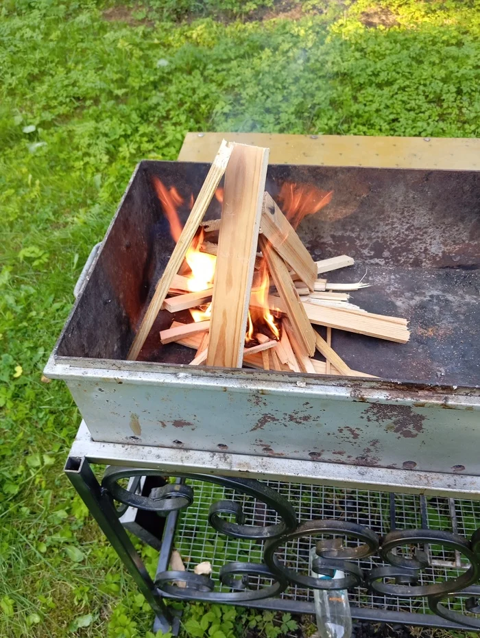 Great start to a Friday evening - My, Shashlik, Brazier, Mobile photography