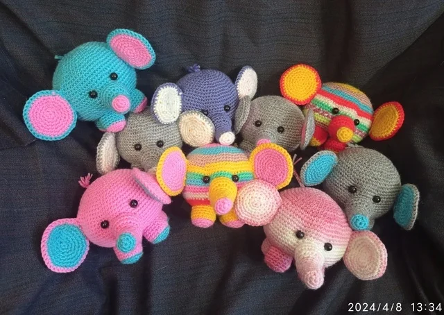 Round elephants - My, Crochet, Knitted toys, Amigurumi, Soft toy, Toys, Longpost