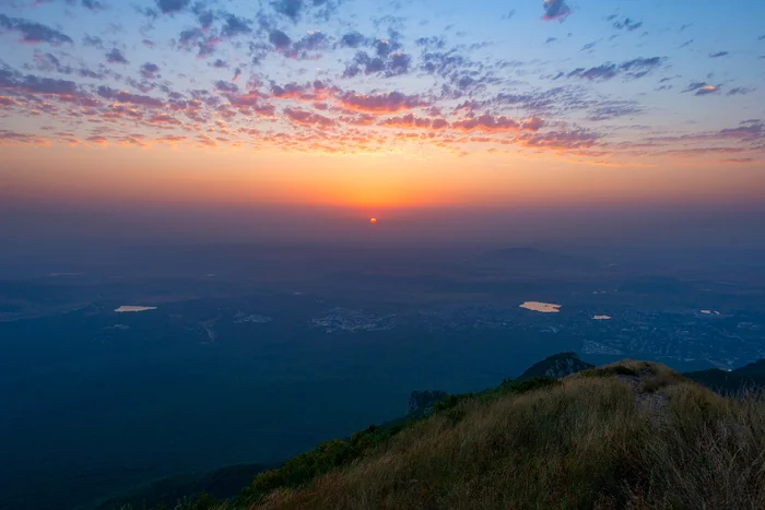 Dawn in the hot haze of August - My, The photo, Nature, Caucasian Mineral Waters, Landscape, Beshtau